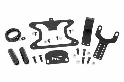 Rough Country - 10534 | Rough Country License Plate Relocation Bracket For Jeep Wrangler 4xe / Wrangler JL 4WD | 2018-2023