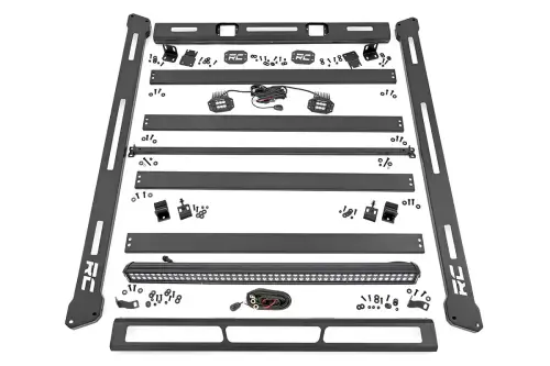 Rough Country - 10615 | Jeep Roof Rack System w/ Black-Series LED Lights (07-18 JK)