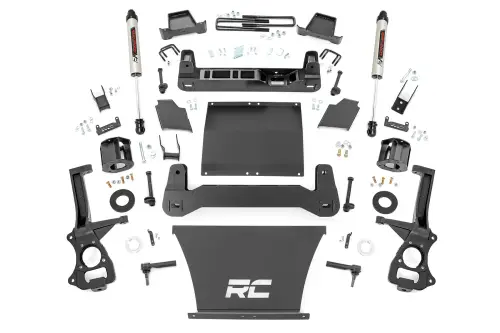 Rough Country - 22970 | Rough Country 6 Inch Lift Kit For GMC Sierra 1500 2/4WD | 2019-2024 | 4.3L, 5.3L, 6.2L Engine; Factory Multi-leaf Spring, Strut Spacers With Rear V2 Shocks