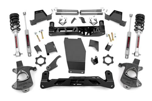 Rough Country - 22732 | Rough Country 6 Inch Lift Kit with N3 Struts & Rear Shocks (2014-2018 Silverado, Sierra 1500 4WD | Stock Cast Aluminum or Stamped Steel Control Arm)