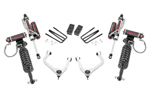 Rough Country - 22650 | Rough Country 3.5 Inch Lift Kit For GMC Sierra 1500 2/4WD | 2019-2024 | Rear Factory Multi-Leaf Spring, Vertex Coilovers With Vertex Shocks