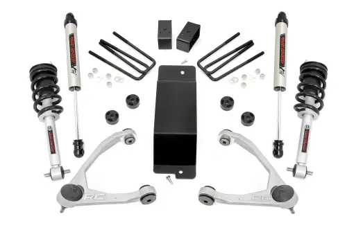 Rough Country - 27771 | Rough Country 3.5 Inch Suspension Lift Kit With Upper Control Arms Plus N3 Struts and V2 Shocks For Chevrolet Silverado/GMC Sierra 1500 | 2007-2013