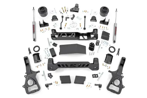 Rough Country - 33430A | Rough Country 6 Inch Suspension Lift Kit For Ram 1500 4WD | 2019-2023 | Without 22" Wheels, Front Strut Spacers, Rear N3 Shocks