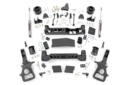 Rough Country - 34430A | Rough Country 5 Inch Lift Kit For Ram 1500 4WD | 2019-2023 | With 22" Factory Wheels, Front Strut Spacers, Rear N3 Shocks