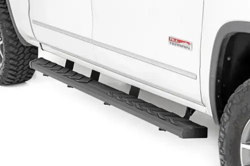 Rough Country - 41001 | Rough Country BA2 Running Board Side Step Bars (2007-2018 Silverado, Sierra 1500 2WD/4WD | 2007-2019 Silverado, Sierra 2500 HD, 3500 HD 2WD/4WD | Crew Cab)