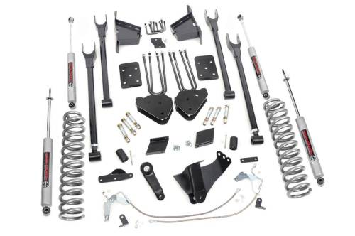 Rough Country - 565.20 | 6 Inch Ford Suspension Lift Kit w/ Premium N3 Shocks (Diesel Engine, With Overloads)