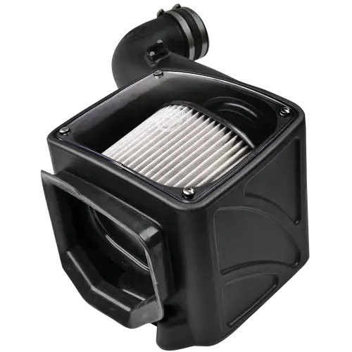 S&B Filters - 75-5080D | S&B Filters Cold Air Intake (2006-2007 Silverado, Sierra V8-6.6L LLY-LBZ Duramax) Dry Extendable White