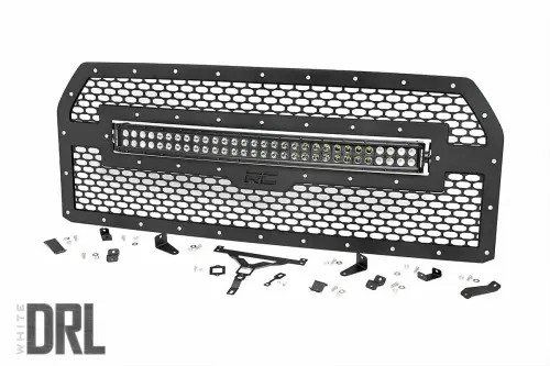 Rough Country - 70193DRL | Ford Mesh Grille | 30in Dual Row Black Series LED w/ Cool White DRL (15-17 F-150)