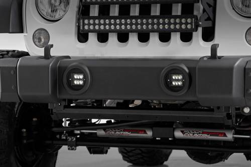 Rough Country - 70630 | Jeep 2-inch Cree LED Fog Light Kit (Black Series | 10-18 Wrangler JK)