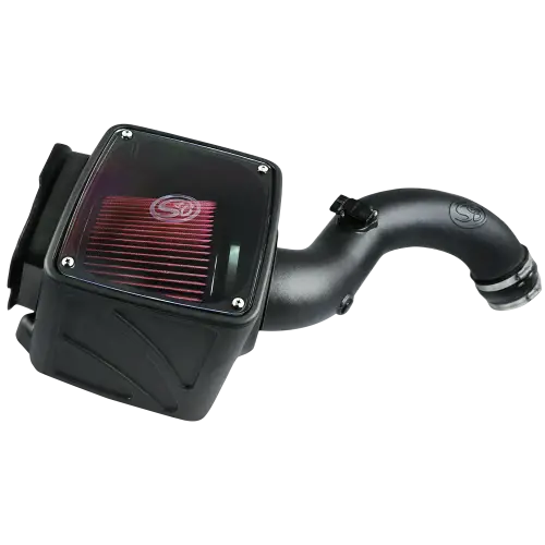 S&B Filters - 75-5102 | S&B Filters Cold Air Intake (2004-2005 Silverado, Sierra V8-6.6L LLY Duramax) Cotton Cleanable Red