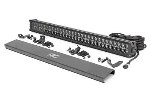 Rough Country - 70930BD  | 30-inch Cree LED Light Bar - (Dual Row | Black Series w/ Cool White DRL)