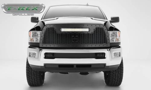 T-Rex Billet - 7314521-BR | T-Rex Stealth Laser Torch Series Grille | Laser Cut Pattern | Mild Steel | Black | Black Studs | 1 Pc | Replacement