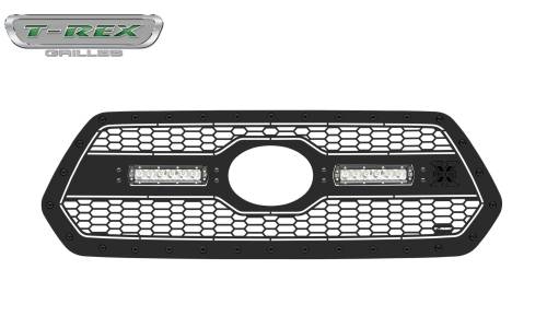 T-Rex Billet - 7319511-BR | T-Rex Stealth Laser Torch Series Grille | Laser Cut Pattern | Mild Steel | Black | Black Studs | 1 Pc | Insert