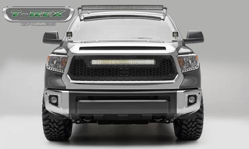 T-Rex Billet - 7319641-BR | T-Rex Stealth Laser Torch Series Grille | Laser Cut Pattern | Mild Steel | Black | Black Studs | 1 Pc | Replacement