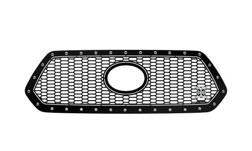 T-Rex Billet - 7719511 | T-Rex Laser X Series Grille | Laser Cut Pattern | Mild Steel | Black | Chrome Studs | 1 Pc | Insert