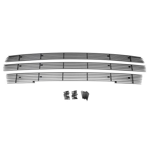 T-Rex Billet - 21173B | T-Rex Billet Series Grille | Horizontal | Aluminum | Black | 3 Pc | Overlay