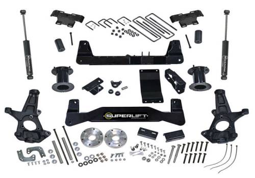 SuperLift - K161 | Superlift 6.5 inch Suspension Lift Kit with Shadow Shocks (2014-2018 Silverado, Sierra 1500 4WD | OE Aluminum/Stamped Control Arms)
