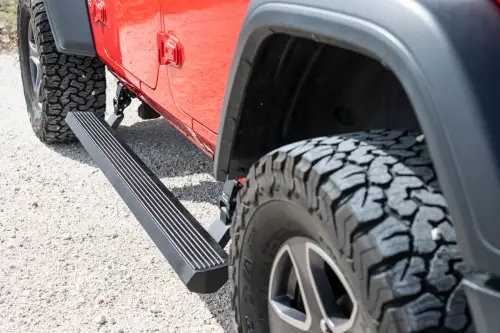 Rough Country - PSR610430 | Rough Country Power Retractable Running Boards With LED Lights (2018-2024 Wrangler JL 4WD | 4 Door)