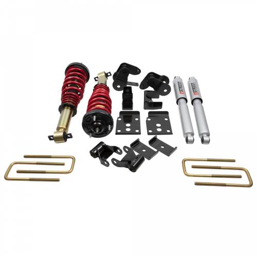 Belltech - 1001SPC | Belltech 1 to 3 Inch Front / 4 Inch Rear Complete Lowering Kit with Height Adjustable Coilovers (2015-2020 F150 2WD/4WD)