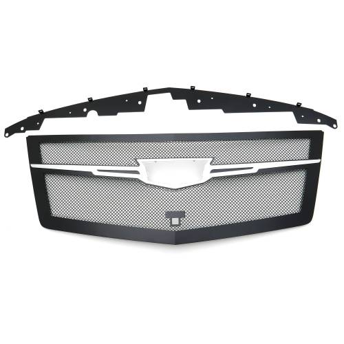 T-Rex Billet - 51191 | T-Rex Upper Class Series Mesh Grille | Small Mesh | Stainless Steel | Black | 1 Pc | Replacement | w/Chrome Plated Center Trim Piece