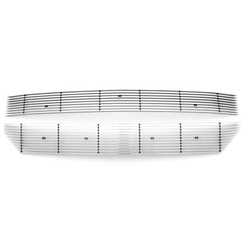 T-Rex Billet - 6211270 | T-Rex Laser Billet Series Grille | Horizontal | Aluminum | Polished | 2 Pc | Overlay