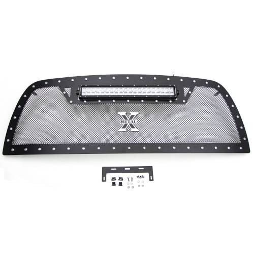 T-Rex Billet - 6314531 | T-Rex Torch Series LED Light Grille | Small Mesh | Mild Steel | Black | Chrome Studs | 1 Pc | Replacement