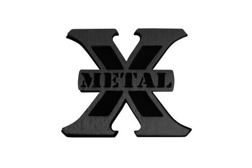 T-Rex Billet - 6710012 | T-Rex X-Metal Series Logo Badge | Small | Black | Mild Steel | 1 pc | Bolt-On