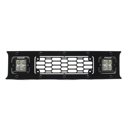 T-Rex Billet - 7325711-BR | T-Rex Stealth Laser Torch Series Bumper Grille | Laser Cut Pattern | Mild Steel | Black | Black Studs | 1 Pc | Overlay | Incl. 3 in. LED Cube Light