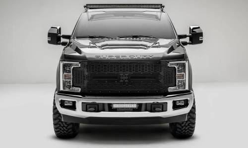 T-Rex Billet - 7715371-BR | T-Rex Stealth Laser X Series Grille | Laser Cut Pattern | Mild Steel | Black | Black Studs | 1 Pc | Replacement