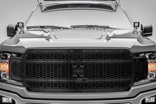 T-Rex Billet - 7715891-BR | T-Rex Stealth Laser X-Metal Series Grille | Laser Cut Pattern | Mild Steel | Black | Black Studs | 1 Pc | Replacement