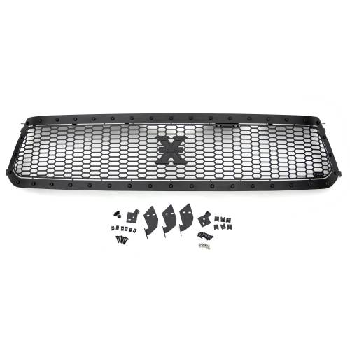 T-Rex Billet - 7719641-BR | T-Rex Stealth Laser X Series Grille | Laser Cut Pattern | Mild Steel | Black | Black Studs | 1 Pc | Replacement