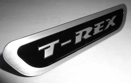 T-Rex Billet - L1016 | T-Rex Series Logo Badge | Aluminum | Black | 1 Pc | Bolt-On