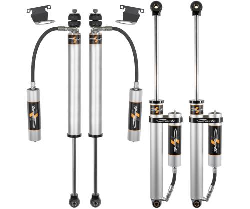 Carli Suspension - CS-DLVLSPKG-CS20RR-B | Carli Suspension Backcountry Leveling Carli Spec 2.0" Remote Reservoir Shocks Package For Ram 3500 4WD | 2013-2022 | 2.5" Lift, With Mounts