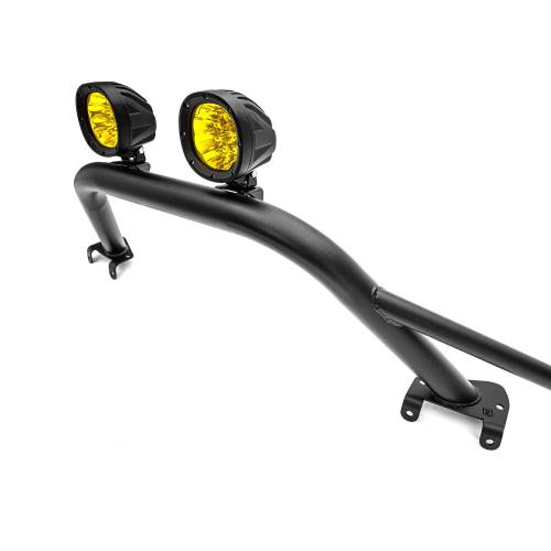 ZROADZ - Z325451-KITA | ZRoadz Prerunner Baja Bar (Mid-Length Hoop) LED Kit Includes (2) 4 inch Round Amber ZROADZ LED Pod Lights (2021-2023 Ford Bronco)