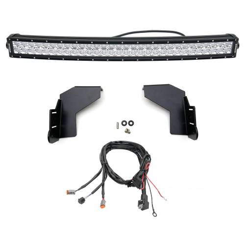 ZROADZ - Z325472-KIT | ZROADZ Front Bumper Top LED Kit with (1) 30 Inch LED Curved Double Row Light Bar (2017-2019 F250, F350 Super Duty)