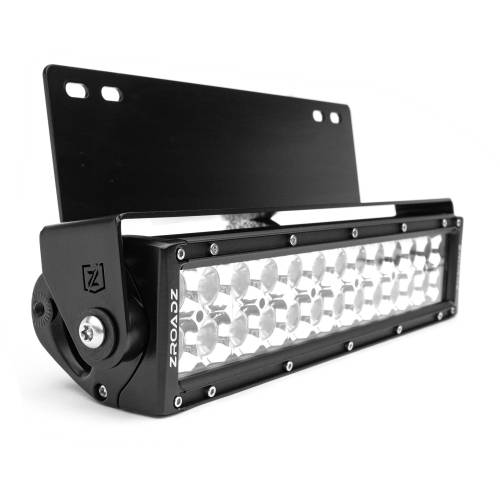 ZROADZ - Z325571-KIT | ZROADZ Front Bumper Center LED Kit with (1) 12 Inch LED Straight Double Row Light Bar (2020-2022 F250, F350 Super Duty)