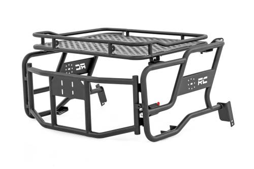 Rough Country - 93141 | Rough Country Tubular Rear Cargo Rack With Spare Tire Mount For Polaris RZR XP / XP 4 1000 | 2014-2021