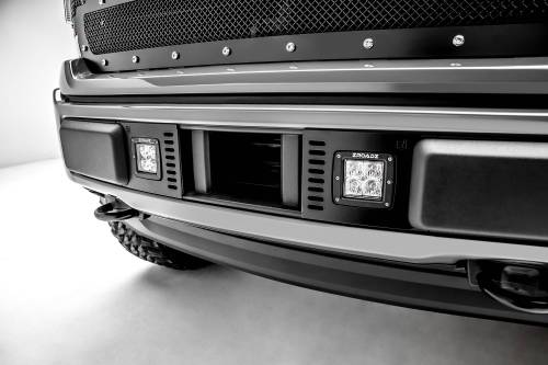 ZROADZ - Z325711-KIT | ZROADZ Front Bumper Center LED Kit with (2) 3 Inch LED Pod Lights (2018-2020 Ford F150 Lariat, Limited)