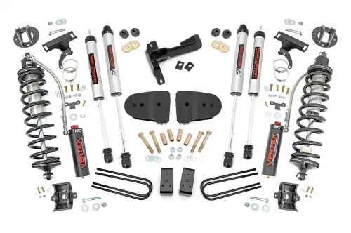 Rough Country - 43658 | Rough Country 3 Inch Coilover Conversion Lift Kit For Ford F-250 Super Duty | 2023-2023 | Gas, Front Vertex Coilovers, Rear V2 Shocks