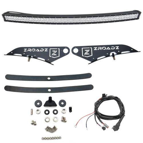 ZROADZ - Z332081-KIT-C | ZROADZ Front Roof LED Kit with 50 Inch LED Curved Double Row Light Bar (2014-2018 Silverado, Sierra 1500 | 2015-2020 Silverado, Sierra 2500 HD, 3500 HD)