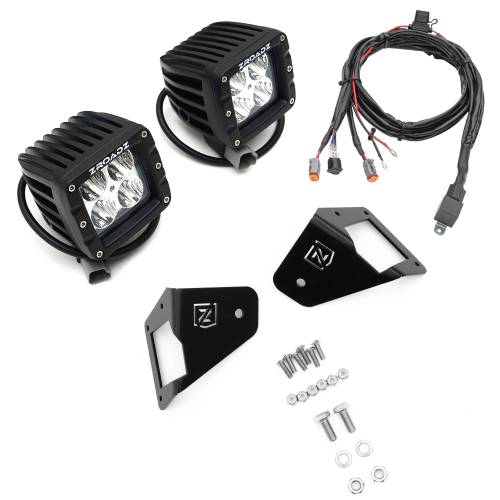 ZROADZ - Z334811-KIT | ZROADZ Front Roof Side LED Kit with (2) 3 Inch LED Pod Lights (2007-2018 Wrangler JK)