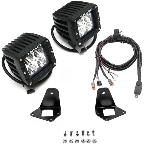 ZROADZ - Z334851-KIT2 | ZROADZ Front Roof Side LED Kit with (2) 3 Inch LED Pod Lights (2018-2023 Wrangler JL | 2020-2023 Gladaitor JT)