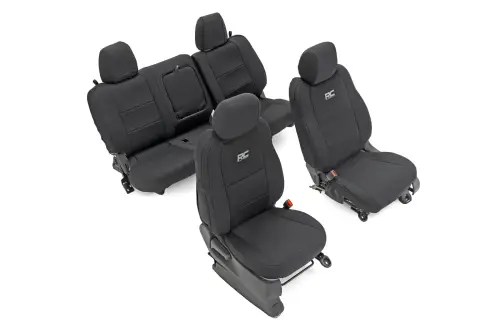 Rough Country - 91058 | Rough Country Neoprene Front And Rear Seat Covers For Nissan Frontier 2/4WD | 2022-2023