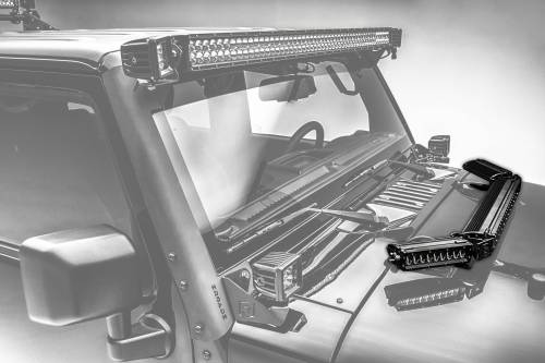 ZROADZ - Z344813-KIT | Hood Hinge LED Kit with (1) 20 Inch and (2) 6 Inch LED Single Row Slim Light Bars (2007-2018 Wrangler JK)