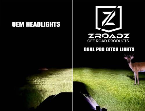 ZROADZ - Z362281-KIT4 | ZROADZ Hood Hinge LED Kit with (4) 3 Inch LED Pod Lights (2019-2022 Sierra 1500)