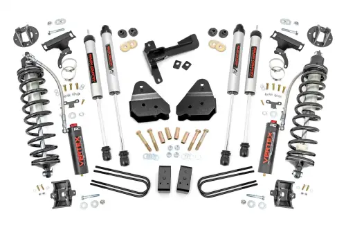 Rough Country - 50258 | Rough Country 3 Inch Coilover Conversion Lift Kit For Ford F-250 Super Duty | 2017-2022 | Gas, Front Vertex Coilovers, Rear V2 Shocks