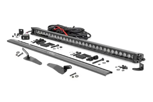 Rough Country - 93161 | Rough Country Front Facing 30 Inch LED Light Kit For Polaris RZR Turbo R | 2022-2023 | Black Series With White DRL