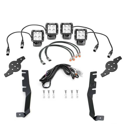 ZROADZ - Z364721-KIT4 | ZROADZ Hood Hinge LED Kit with (4) 3 Inch LED Pod Lights (2019-2023 Ram 1500)