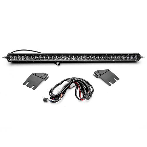 ZROADZ - Z364931-KIT | ZROADZ Hood Cowl LED Kit with 30 Inch LED Straight Single Row Slim Light Bar (2018-2023 Wrangler JL | 2020-2023 Gladiator JL)