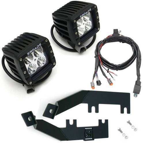 ZROADZ - Z365631-KIT2 | ZROADZ Hood Hinge LED Kit with (2) 3 Inch LED Pod Lights (2008-2010 F250, F350 Super Duty)